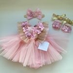 Rosa tulle floral recién nacida (envio sale en 2 semanas)