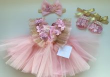 Rosa tulle floral recién nacida (envio sale en 2 semanas)