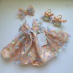 Vestido recién nacida de mariposas (coral)